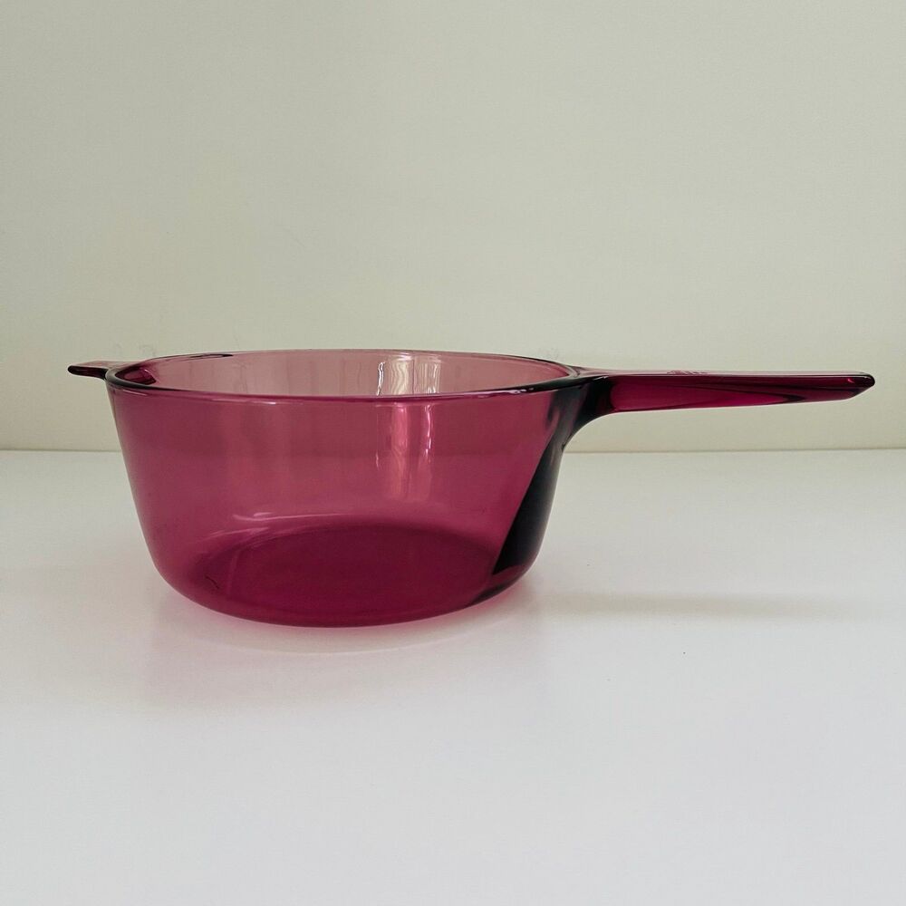 CORNING VISION Cranberry Glass 2.5 L Pot Saucepan No Lid